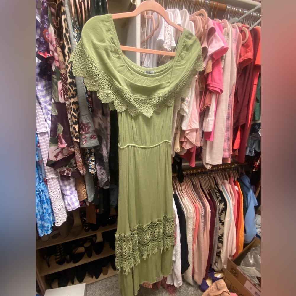 J For Justify- green maxi dress size S